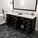 Modern Fittings Caroline Parkway 72" Double Bath Vanity with Cultured Marble Quartz Top and Square Sinks Faucets