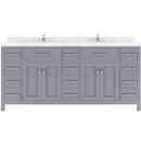 Modern Fittings Caroline Parkway 72" Double Bath Vanity with Cultured Marble Quartz Top and Square Sinks