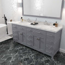 Modern Fittings Caroline Parkway 72" Double Bath Vanity with Cultured Marble Quartz Top and Square Sinks