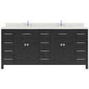 Modern Fittings Caroline Parkway 72" Double Bath Vanity with Quartz Top and Round Sinks