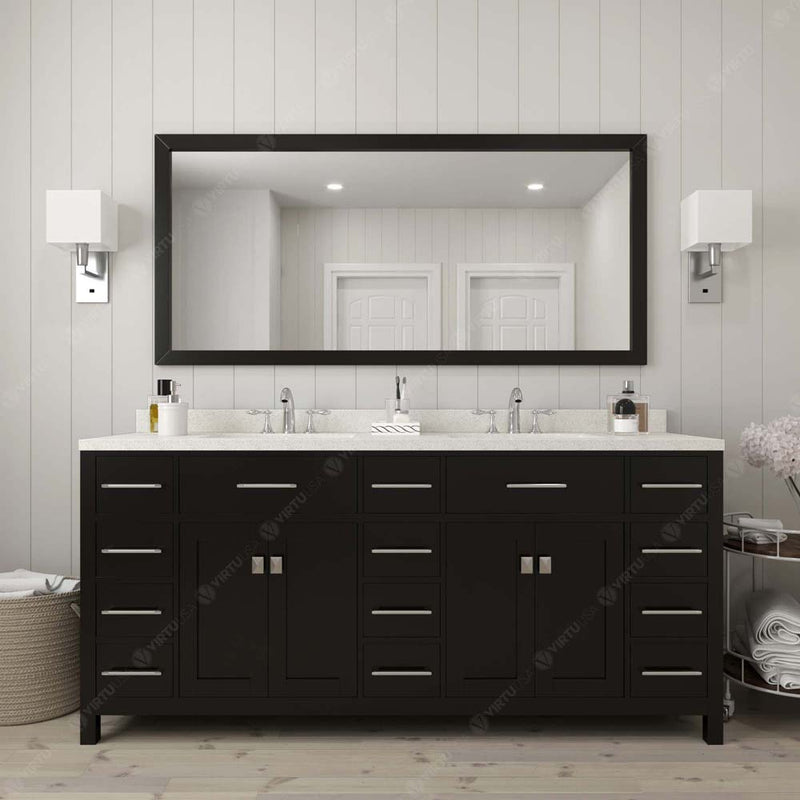 Modern Fittings Caroline Parkway 72" Double Bath Vanity with Quartz Top and Round Sinks