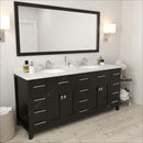 Modern Fittings Caroline Parkway 72" Double Bath Vanity with Quartz Top and Round Sinks