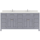 Modern Fittings Caroline Parkway 72" Double Bath Vanity with Quartz Top and Round Sinks