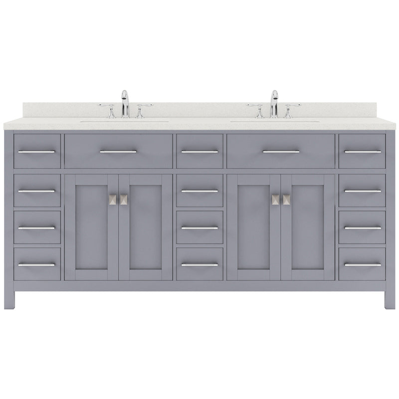 Modern Fittings Caroline Parkway 72" Double Bath Vanity with Quartz Top and Round Sinks