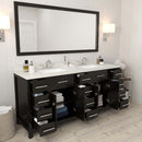 Modern Fittings Caroline Parkway 72" Double Bath Vanity with Quartz Top and Square Sinks