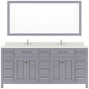 Modern Fittings Caroline Parkway 72" Double Bath Vanity with Quartz Top and Square Sinks Faucets