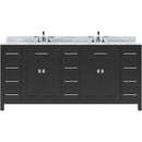 Modern Fittings Caroline Parkway 72" Double Bath Vanity with Marble Top and Round Sinks