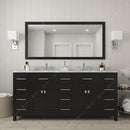 Modern Fittings Caroline Parkway 72" Double Bath Vanity with Marble Top and Round Sinks Faucets