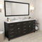 Modern Fittings Caroline Parkway 72" Double Bath Vanity with Marble Top and Round Sinks Faucets