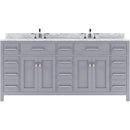 Modern Fittings Caroline Parkway 72" Double Bath Vanity with Marble Top and Round Sinks