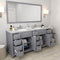 Modern Fittings Caroline Parkway 72" Double Bath Vanity with Marble Top and Round Sinks Faucets