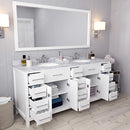 Modern Fittings Caroline Parkway 72" Double Bath Vanity with Marble Top and Round Sinks Faucets