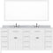 Modern Fittings Caroline Parkway 72" Double Bath Vanity with Marble Top and Round Sinks