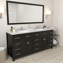 Modern Fittings Caroline Parkway 72" Double Bath Vanity with Marble Top and Square Sinks