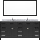 Modern Fittings Caroline Parkway 72" Double Bath Vanity with Marble Top and Square Sinks Faucets