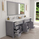 Modern Fittings Caroline Parkway 78" Double Bath Vanity with Calacatta Quartz Top and Round Sinks