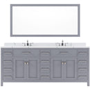 Modern Fittings Caroline Parkway 78" Double Bath Vanity with Calacatta Quartz Top and Round Sinks