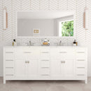 Modern Fittings Caroline Parkway 78" Double Bath Vanity with Calacatta Quartz Top and Round Sinks Faucets