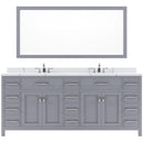 Modern Fittings Caroline Parkway 78" Double Bath Vanity with Calacatta Quartz Top and Square Sinks Faucets