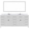 Modern Fittings Caroline Parkway 78" Double Bath Vanity with Calacatta Quartz Top and Square Sinks Faucets