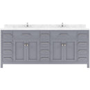 Modern Fittings Caroline Parkway 78" Double Bath Vanity with Cultured Marble Quartz Top and Round Sinks