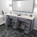 Modern Fittings Caroline Parkway 78" Double Bath Vanity with Cultured Marble Quartz Top and Round Sinks