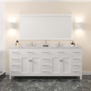 Modern Fittings Caroline Parkway 78" Double Bath Vanity with Cultured Marble Quartz Top and Round Sinks