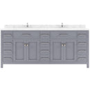 Modern Fittings Caroline Parkway 78" Double Bath Vanity with Cultured Marble Quartz Top and Square Sinks