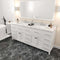 Modern Fittings Caroline Parkway 78" Double Bath Vanity with Cultured Marble Quartz Top and Square Sinks Faucets