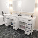 Modern Fittings Caroline Parkway 78" Double Bath Vanity with Cultured Marble Quartz Top and Square Sinks Faucets