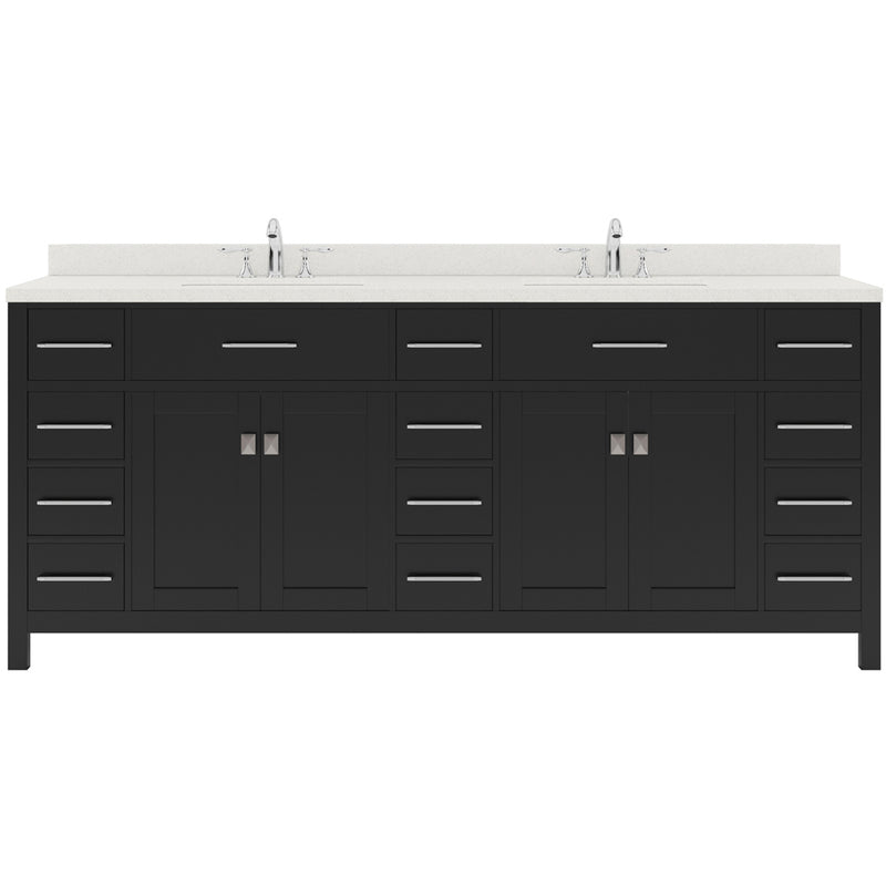 Modern Fittings Caroline Parkway 78" Double Bath Vanity with Quartz Top and Round Sinks