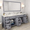 Modern Fittings Caroline Parkway 78" Double Bath Vanity with Quartz Top and Round Sinks