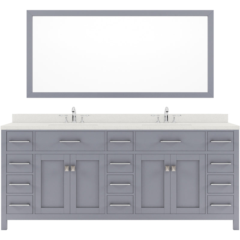 Modern Fittings Caroline Parkway 78" Double Bath Vanity with Quartz Top and Round Sinks