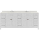 Modern Fittings Caroline Parkway 78" Double Bath Vanity with Quartz Top and Round Sinks