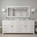 Modern Fittings Caroline Parkway 78" Double Bath Vanity with Quartz Top and Round Sinks