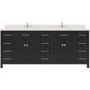 Modern Fittings Caroline Parkway 78" Double Bath Vanity with Quartz Top and Square Sinks