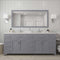 Modern Fittings Caroline Parkway 78" Double Bath Vanity with Quartz Top and Square Sinks