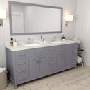 Modern Fittings Caroline Parkway 78" Double Bath Vanity with Quartz Top and Square Sinks