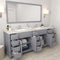 Modern Fittings Caroline Parkway 78" Double Bath Vanity with Quartz Top and Square Sinks Faucets