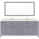 Modern Fittings Caroline Parkway 78" Double Bath Vanity with Quartz Top and Square Sinks Faucets