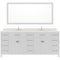 Modern Fittings Caroline Parkway 78" Double Bath Vanity with Quartz Top and Square Sinks Faucets