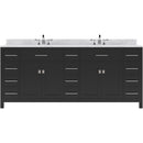 Modern Fittings Caroline Parkway 78" Double Bath Vanity with Marble Top and Round Sinks