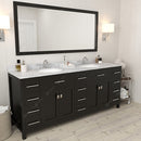 Modern Fittings Caroline Parkway 78" Double Bath Vanity with Marble Top and Round Sinks Faucets