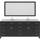 Modern Fittings Caroline Parkway 78" Double Bath Vanity with Marble Top and Round Sinks