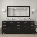 Modern Fittings Caroline Parkway 78" Double Bath Vanity with Marble Top and Square Sinks Faucets