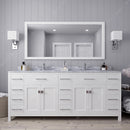 Modern Fittings Caroline Parkway 78" Double Bath Vanity with Marble Top and Square Sinks Faucets