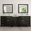 Modern Fittings Caroline Parkway 93" Double Bath Vanity with Calacatta Quartz Top and Round Sinks Faucets