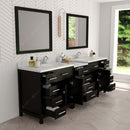 Modern Fittings Caroline Parkway 93" Double Bath Vanity with Calacatta Quartz Top and Round Sinks