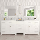 Modern Fittings Caroline Parkway 93" Double Bath Vanity with Calacatta Quartz Top and Round Sinks