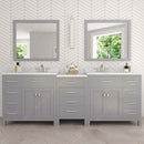 Modern Fittings Caroline Parkway 93" Double Bath Vanity with Calacatta Quartz Top and Square Sinks